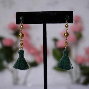 Under The Oak Tree Maxi Inspired Earrings Collection 2 Green Tassel