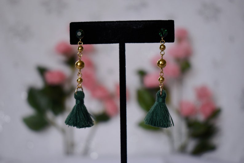 Under The Oak Tree Maxi Inspired Earrings Collection 2 Green Tassel