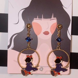 Witch Girl on Broom Earrings | Anime Inspired Earrings