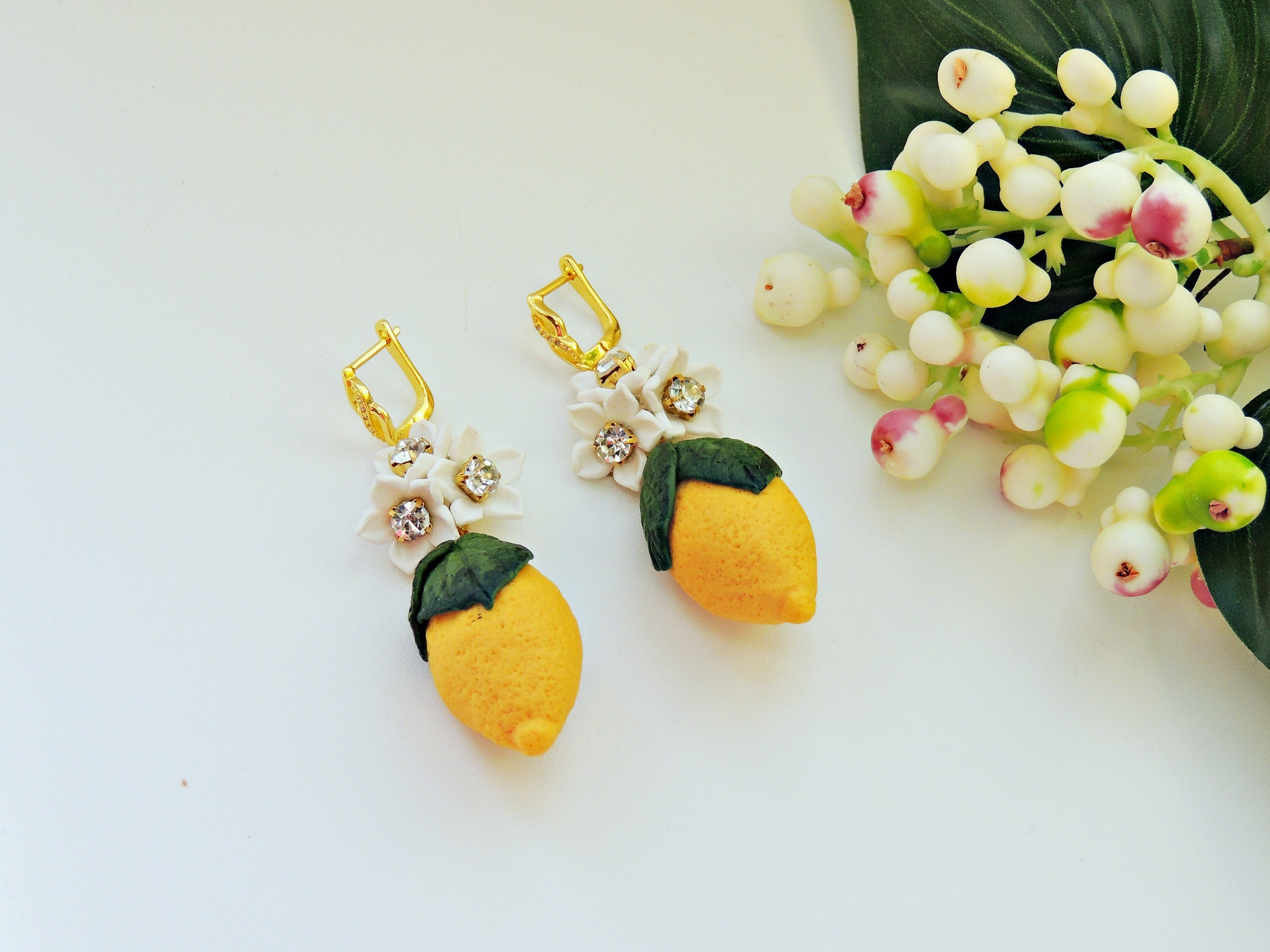 Lemon earring summer earring yellow earring fruit earring Etsy