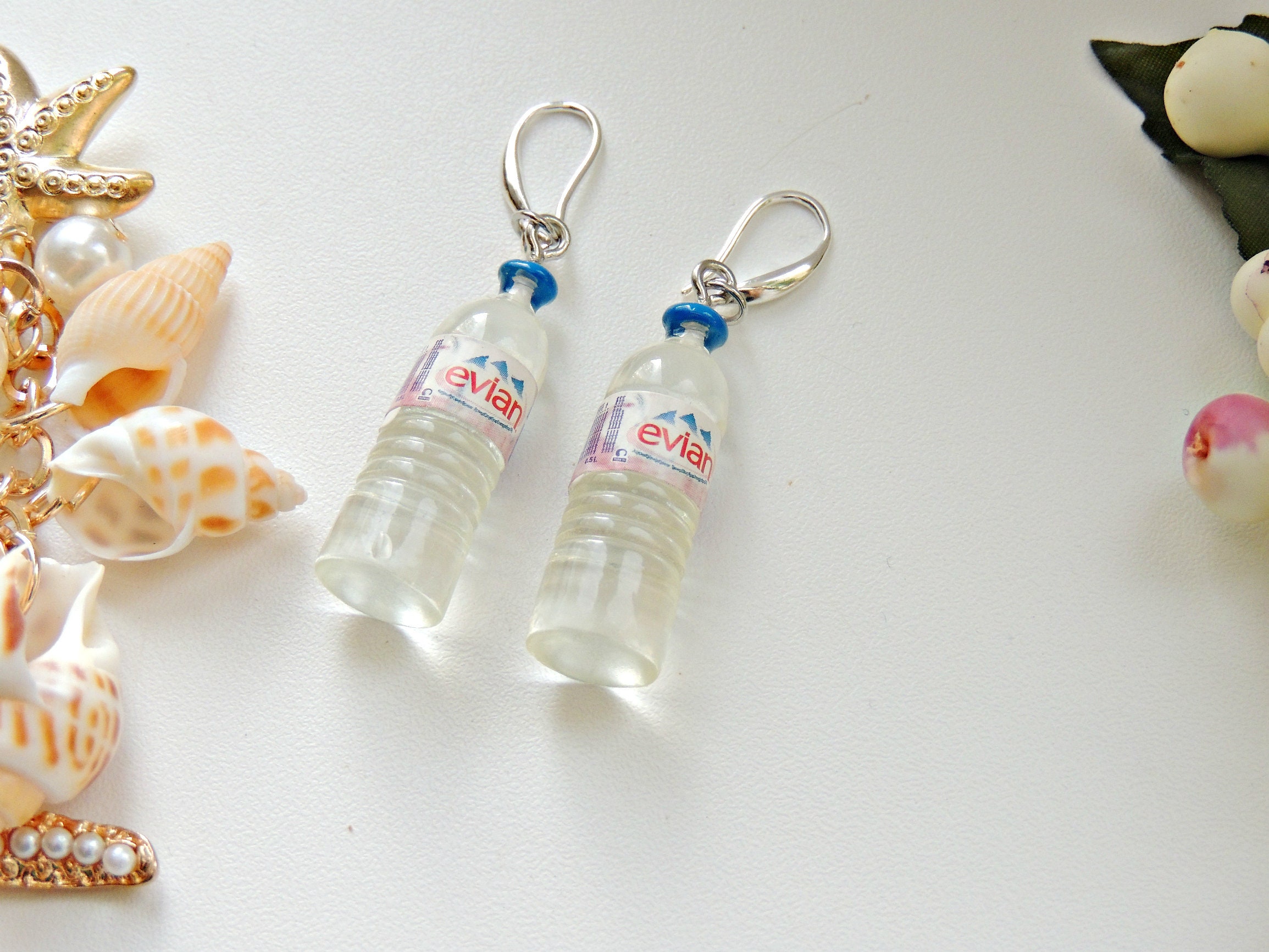 Earring with bottles bottle earring original earring water Etsy