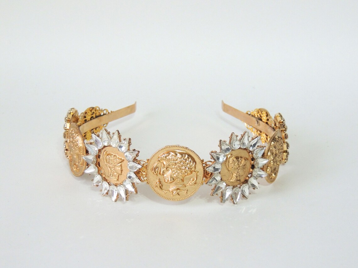 Coin headband headband with coin greek style greek Etsy