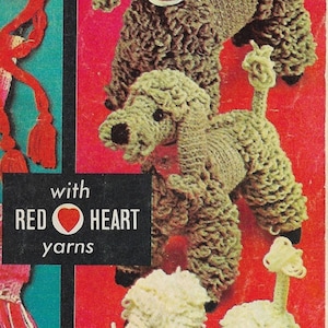 Vintage Crochet Poodle Family, Dad, Mom, Baby PATTERNS 1960&#39;s***PDF instant digital download***NOT a finished item, instructions only