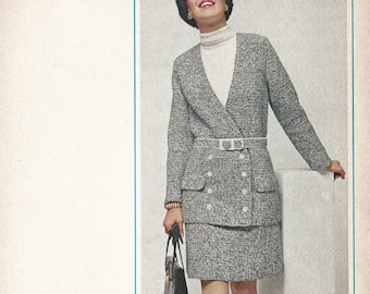Vintage 1960s Crochet Suit Pattern: Jacket & Skirt (PDF Digital Download)