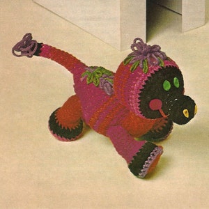 Vintage Crochet Monster Toy Pattern***PDF instant digital download***NOT a finished item, instructions only