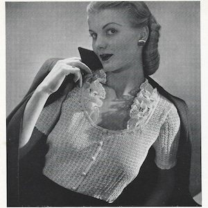 Vintage Blouses and Dickeys 1944 Crochet Patterns (***PDF instant digital download***) instructions to make