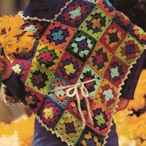 Vintage Crochet Poncho Pattern***PDF instant digital download***NOT a finished item, instructions only