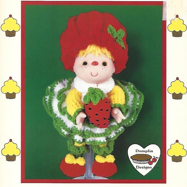 Vintage Strawberry Jam "Cupcake Corner" Crochet Doll Pattern (***PDF instant digital download***) instructions to make