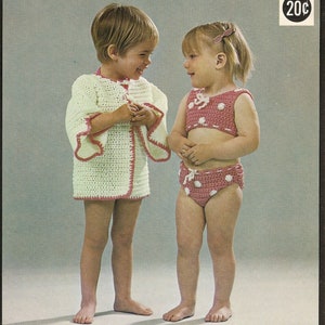 Vintage Crochet Child&#39;s Mini Bikini and Jacket***PDF instant digital download***NOT a finished item, instructions only