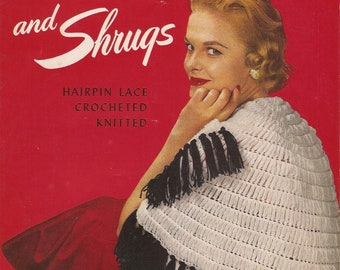 Vintage Shrugs/Stoles Crochet, Knit, Hairpin Lace Patterns 1950's***PDF instant digital download***NOT a finished item, instructions only