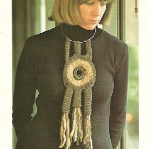 Vintage Hippie Crochet Necklace Pattern 1970&#39;s***PDF instant digital download***NOT a finished item, instructions only