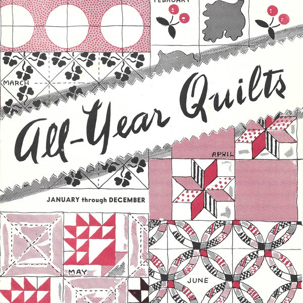 Vintage Twelve ""All Year Quilts"" komplette Muster und Anleitungen (PDF digitaler Download)"
