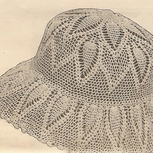 Vintage Crochet Pineapple Hat 1923 Pattern ***PDF digital instant download***NOT a finished item, instructions only