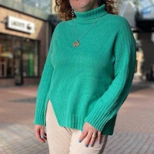Handgestrickter Rollkragenpullover aus Merinowolle, Handgestrickter Winterpullover, warmer Pullover, warmer Pullover