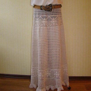 Häkelrock Boho Maxi Hochzeit, Häkelrock Boho, Weißer Sommer Baumwollrock