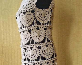 Сrochet dress women, Сrochet summer dress, White crochet dress, Crochet wedding dress, Summer cocktail dress, Elegant party dress