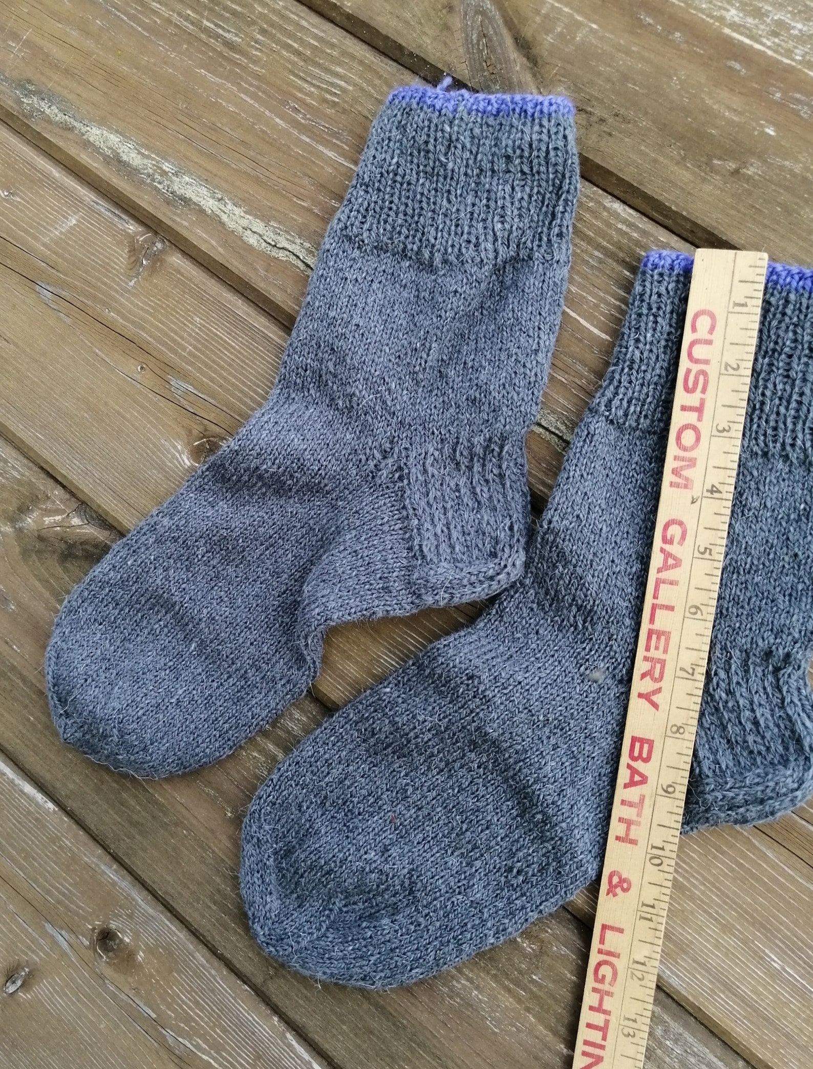 Pure Wool Gray Color Socks / Mens Hand Knitted Socks Etsy