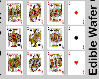 Pre Cut Edible Wafer printed Playing Cards - Face Cards & Aces only (16 cards)