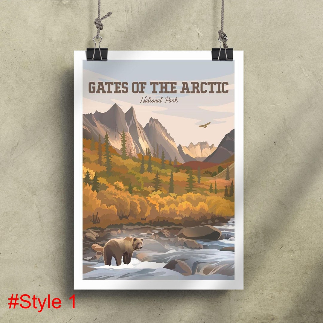 Gates of the Arctic National Park Poster Grizzly Bear and Etsy