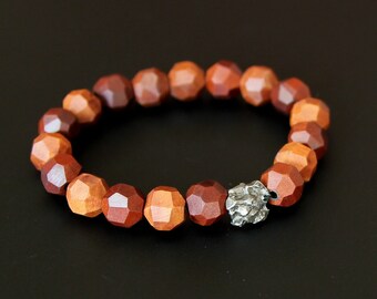 thunder-stricken Jujube wood & Meteorite bracelet