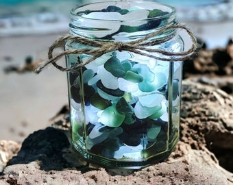 Seaglass Lantern, Seaglass Lights, Seaglass verlichting, Seaglass Jar Lantern