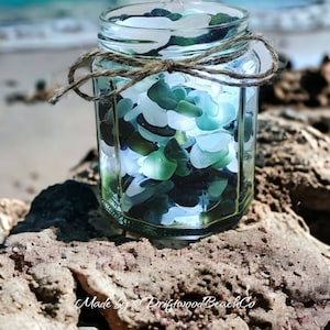 Seaglass Lantern: Beachcombed Glass Jar with LED Lights