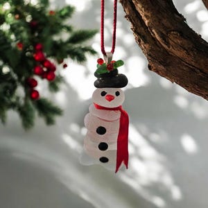 Seaglass Snowman Christmas Ornament: Handmade Kent Coast Decor