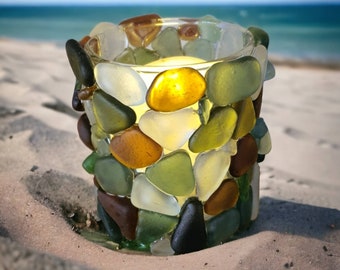 Seaglass Candle Holder