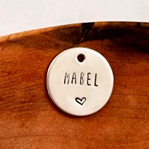 Hand Stamped dog tag- Pet tags- pet name tag- Personalized Custom Pet ID Tags for Dogs and Cats in Solid Brass Dog tag with heart