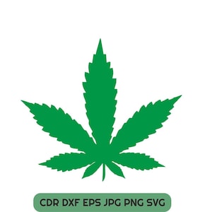 Arquivo svg de folha de cannabis, clipart dxf de maconha, silhueta de download instantâneo de erva daninha, folha de maconha svg, arquivo de corte de maconha, arquivos de corte Dope eps
