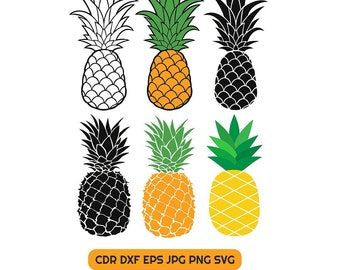 Pineapple svg clipart, Summer fruit dxf cut file, Pineapple cricut silhouette, Pineapple monogram file for cut, Beach fruits svg