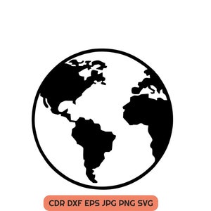 Earth svg, Planet Earth png, World dxf, Planet png, Globe svg, World map