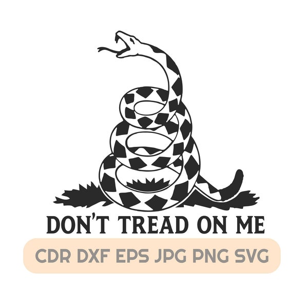 Don’t tread on me vector quote, Printable Gadsden flag svg, instant download patriotic svg cut files, snake design cutting files