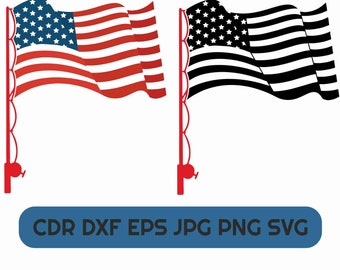 Download Fishing Pole Flag Etsy