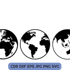 Erde Globus svg schnitt Dateien, sofortiger Download Planet Erde Clipart, Weltkugel dxf Cricut Dateien, Globus Silhouette digitaler Download