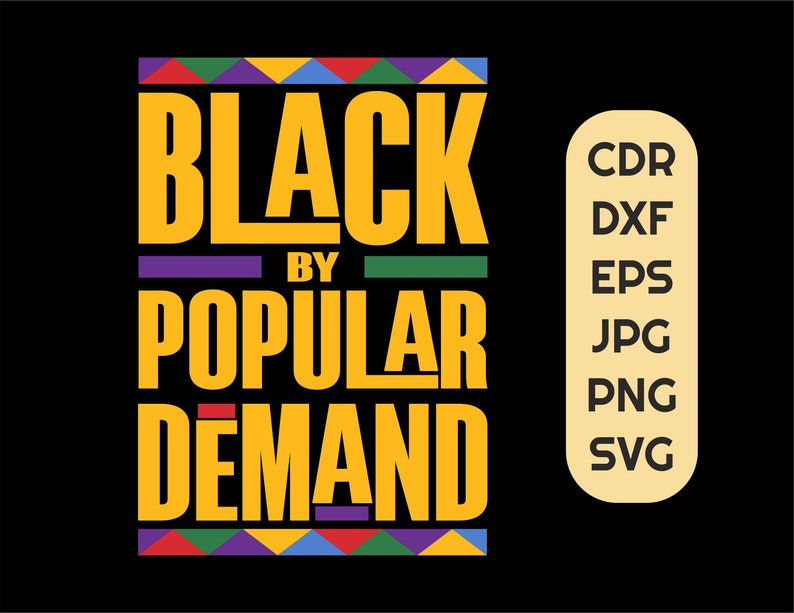 Black by popular demand svg cut file instant download Black | Etsy