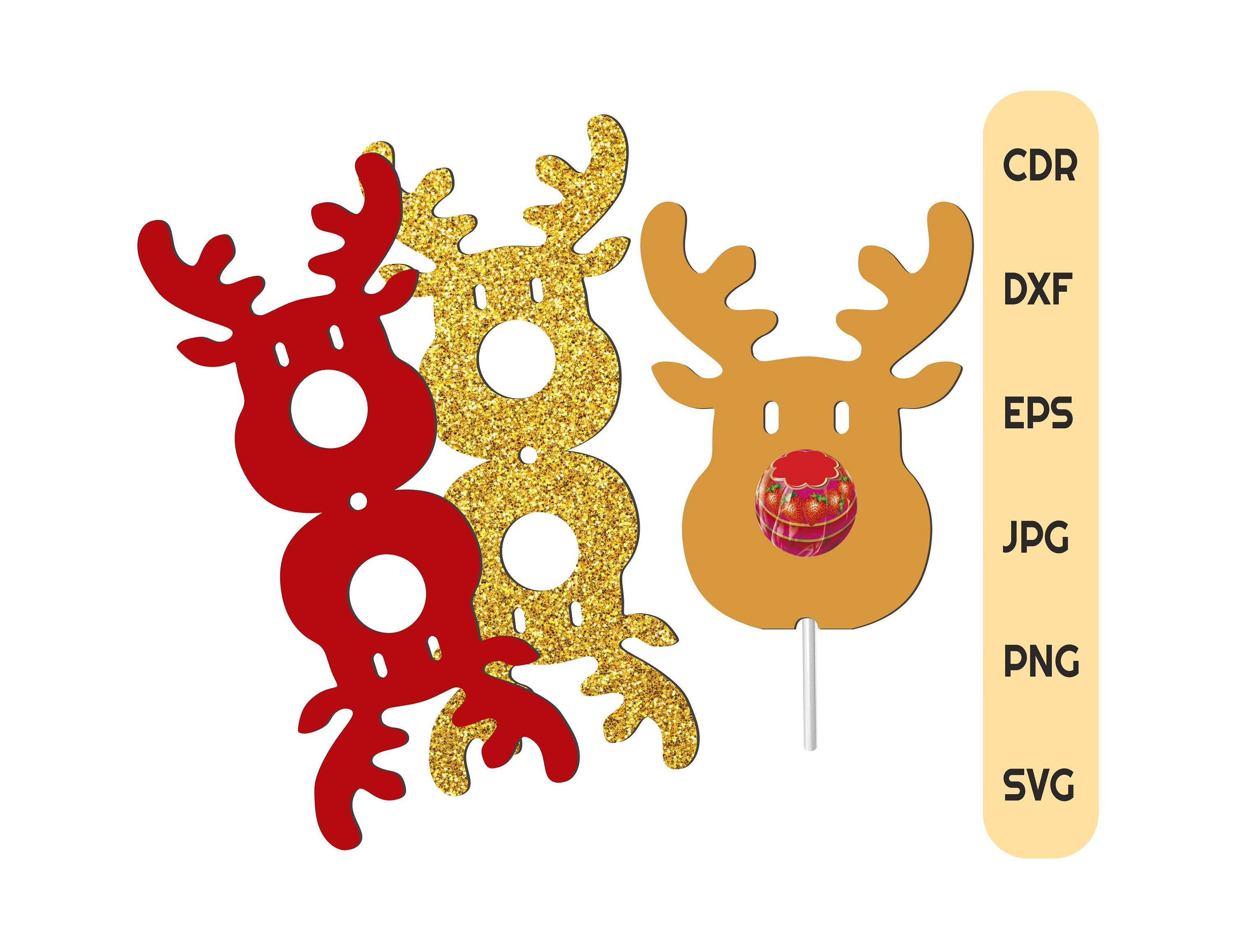 Reindeer Lollipop Holder Svg Instant Download Sucker Holder - Etsy New