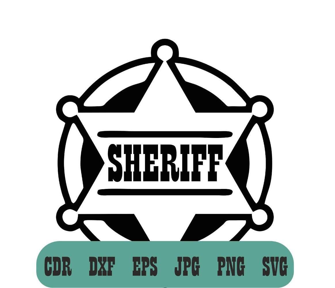 Sheriff Abzeichen Svg Polizei Abzeichen Silhouette Cop Svg Etsy