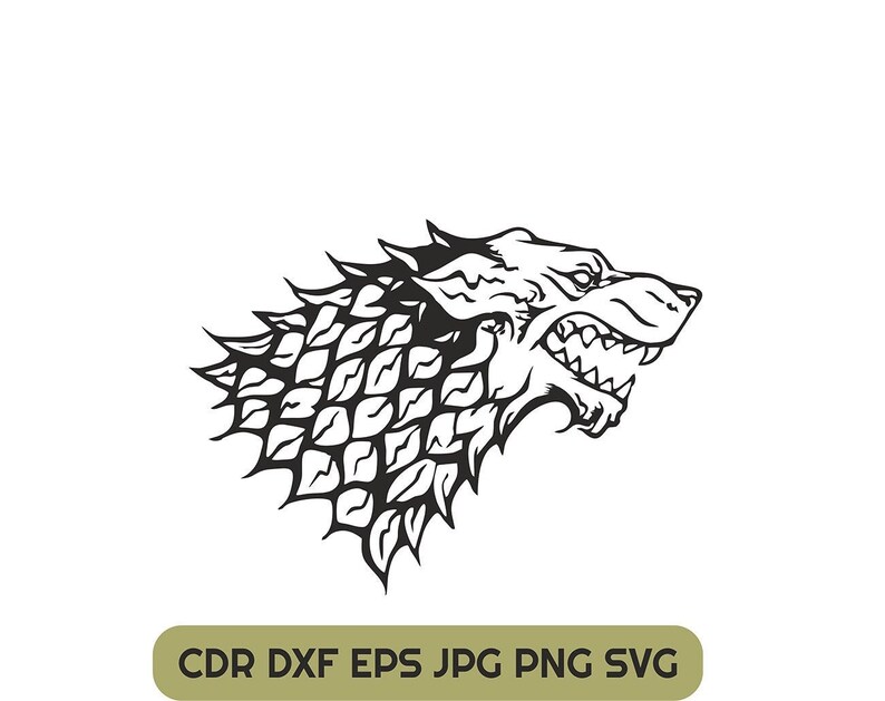 Direwolf Svg Silhouette House Stark Cricut Cut File Digital Etsy