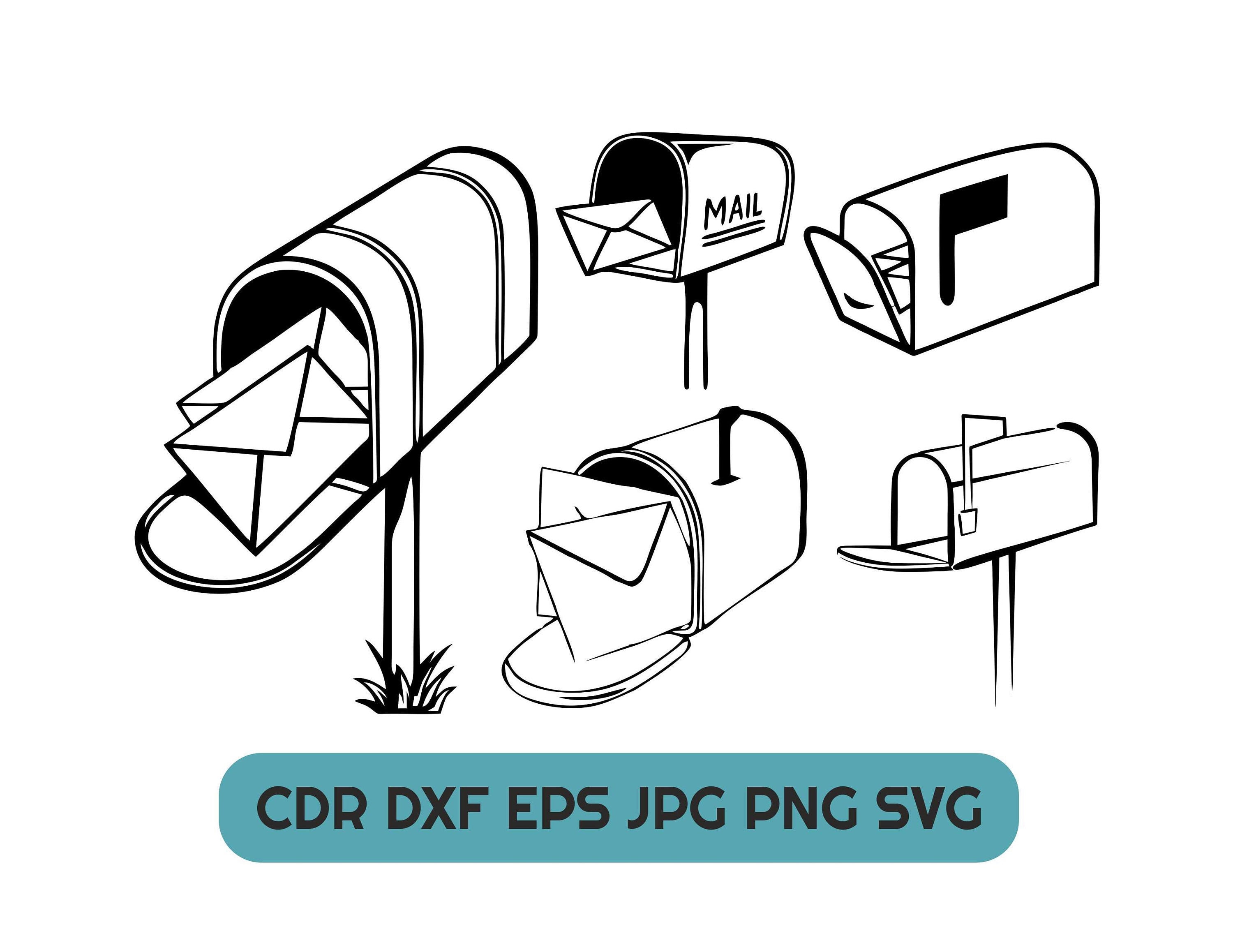 Mailbox svg silhouette Instant download mail box vector Etsy