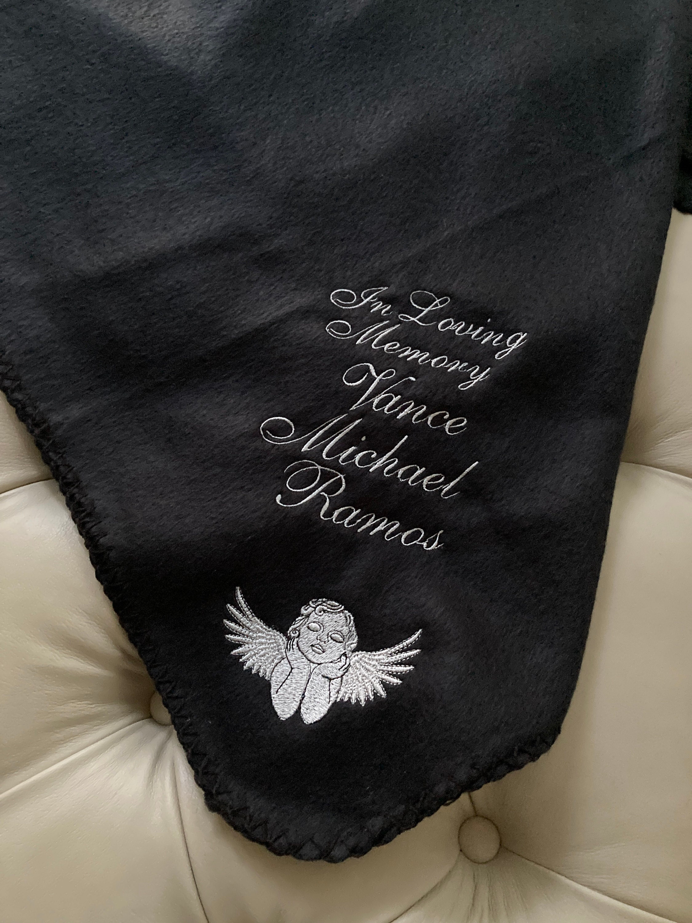 Funeral Memorial blanket can personalize name you wish on Etsy
