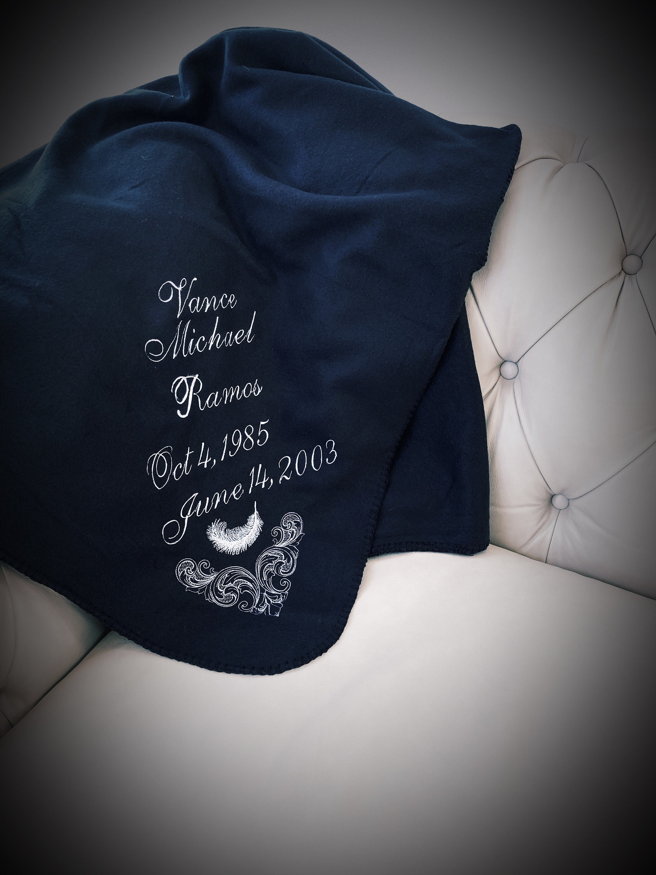 Funeral Memorial blanket can personalize name you wish on Etsy
