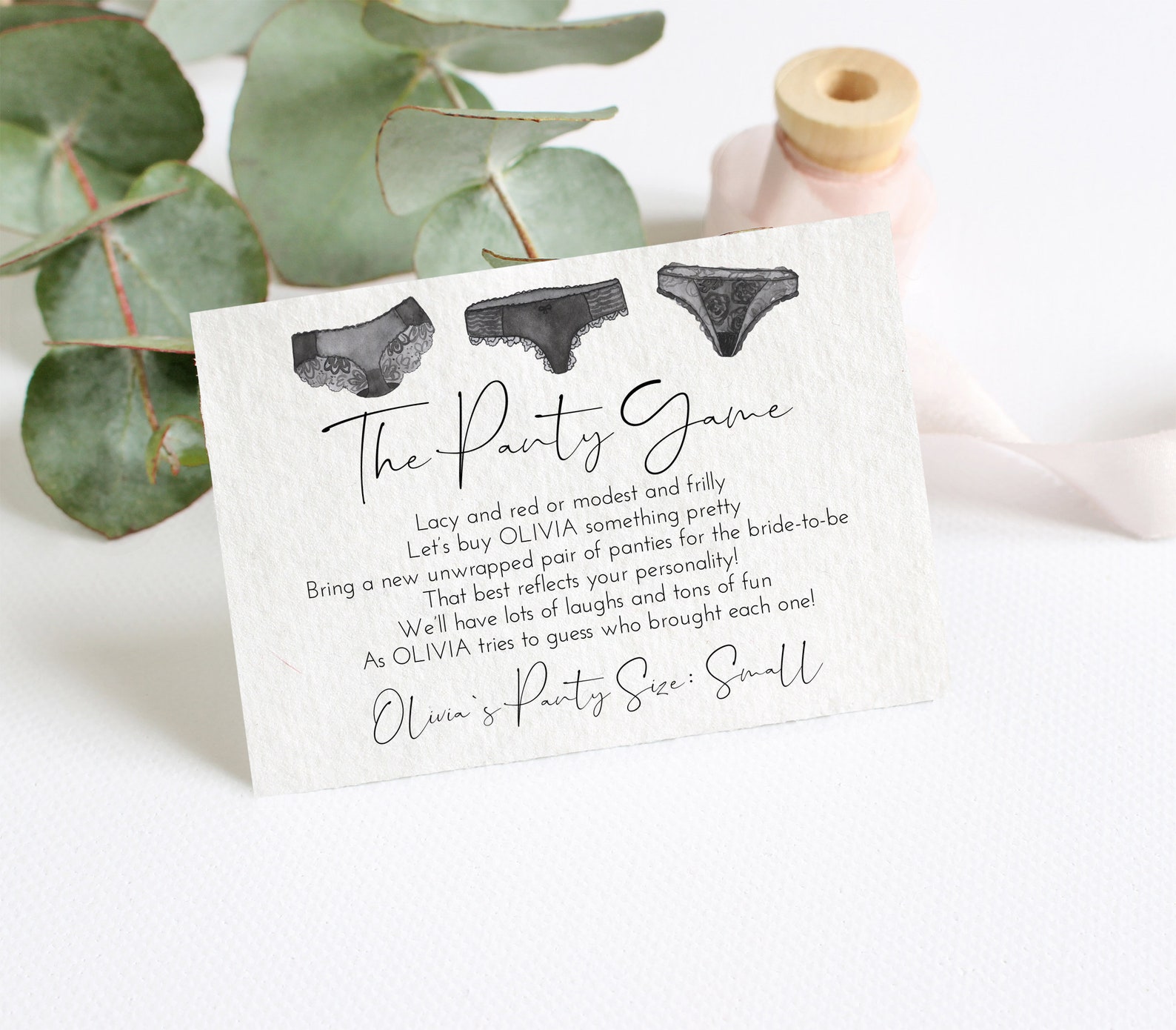 Bridal Shower Panty Game Invitation Template Printable Etsy