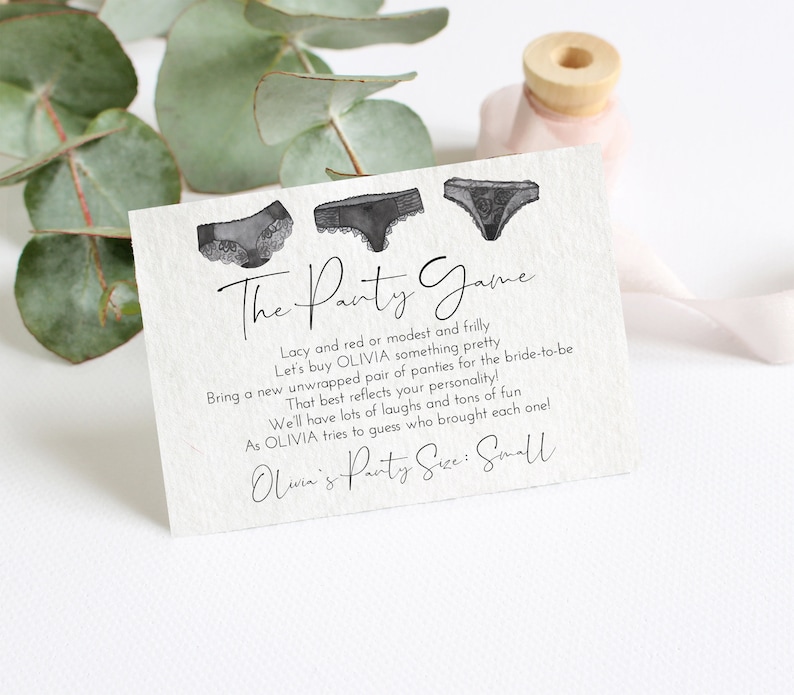 Bridal Shower Panty Game Invitation Template Printable Etsy