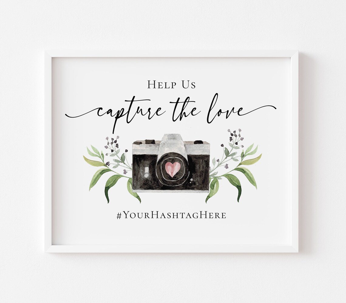 Capture the love Sign Template Printable Modern Share the | Etsy