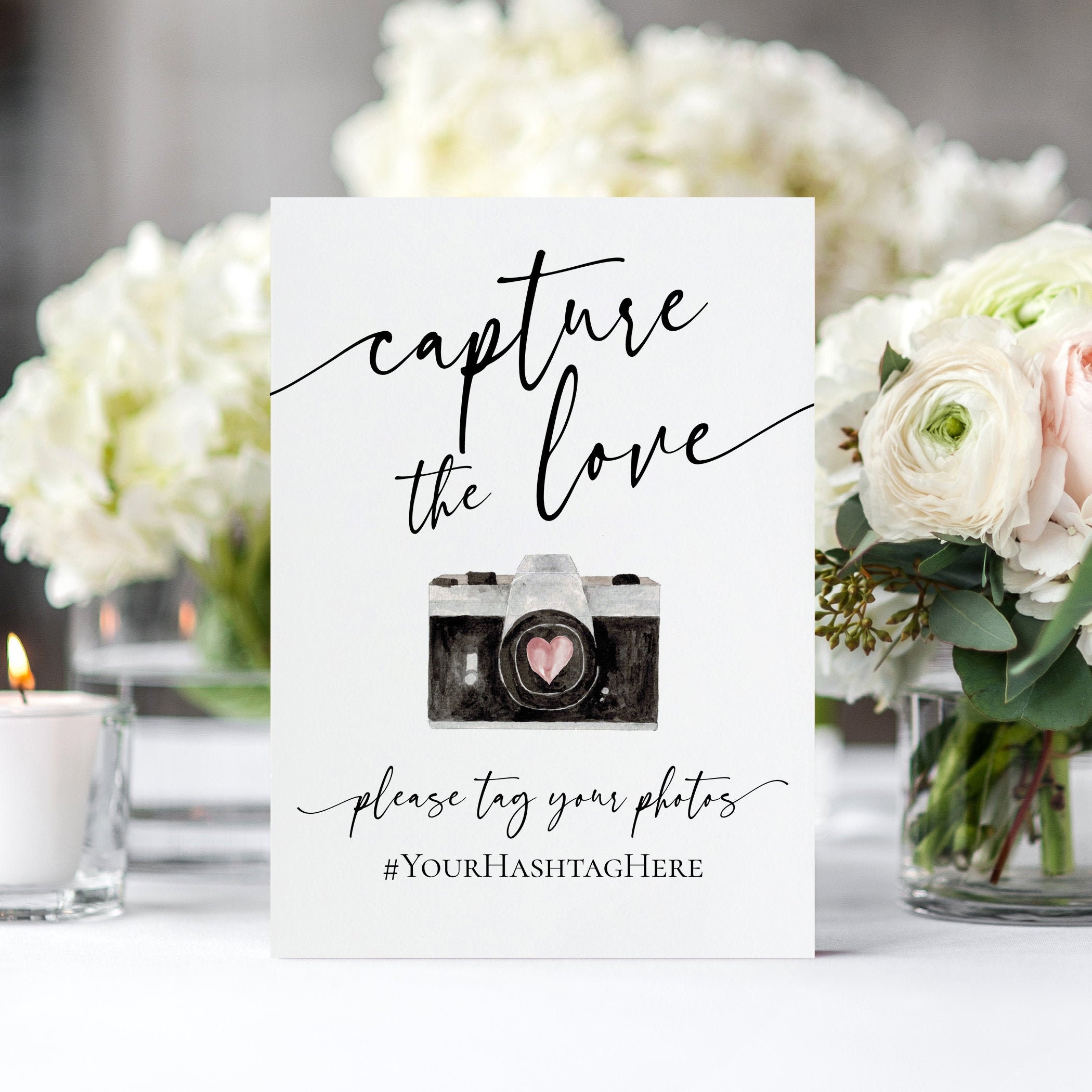 Capture the love Sign Template Printable Modern Share the | Etsy