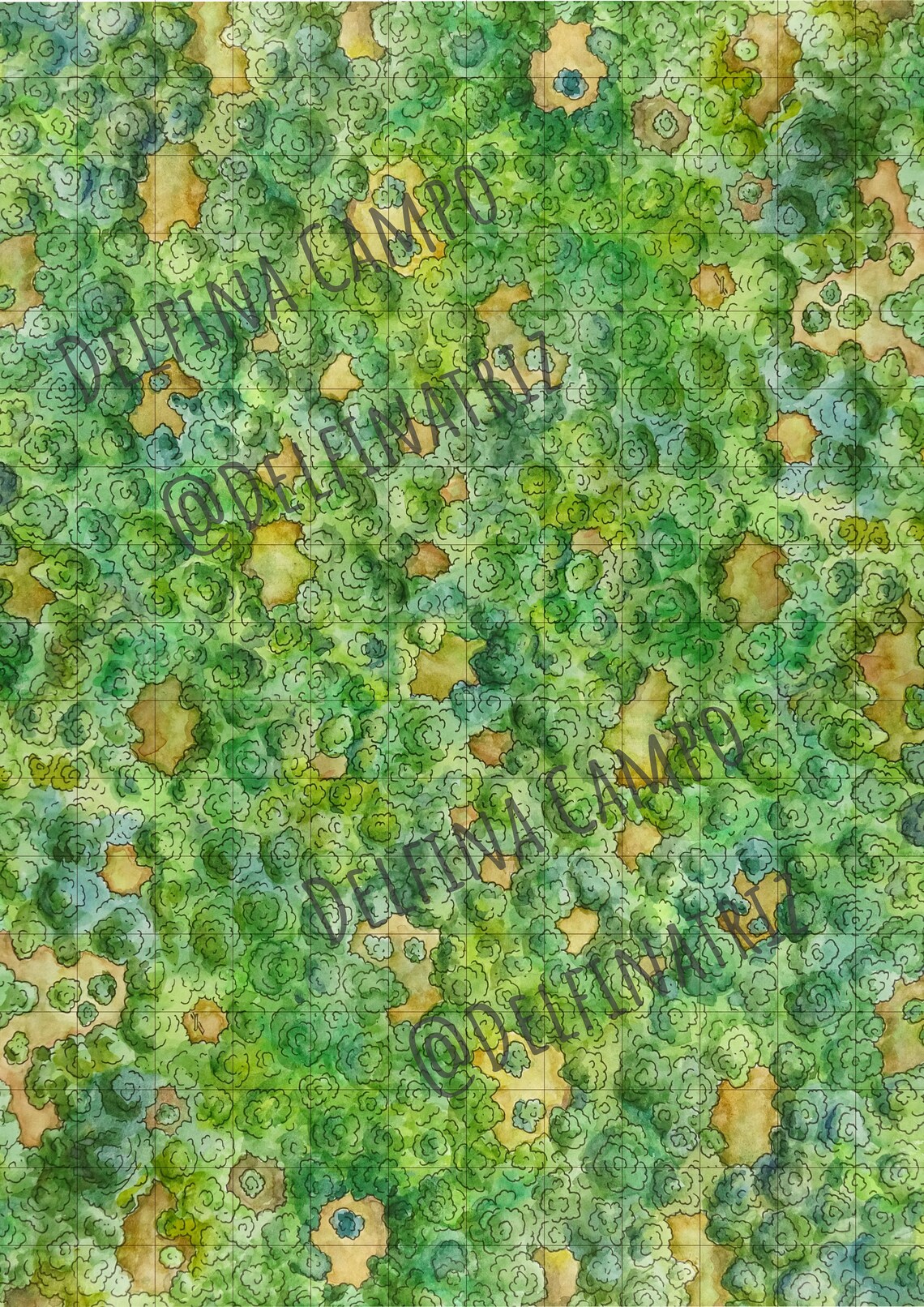 Four A3 Battle Maps Digital Printable Battle Matts Forest | Etsy