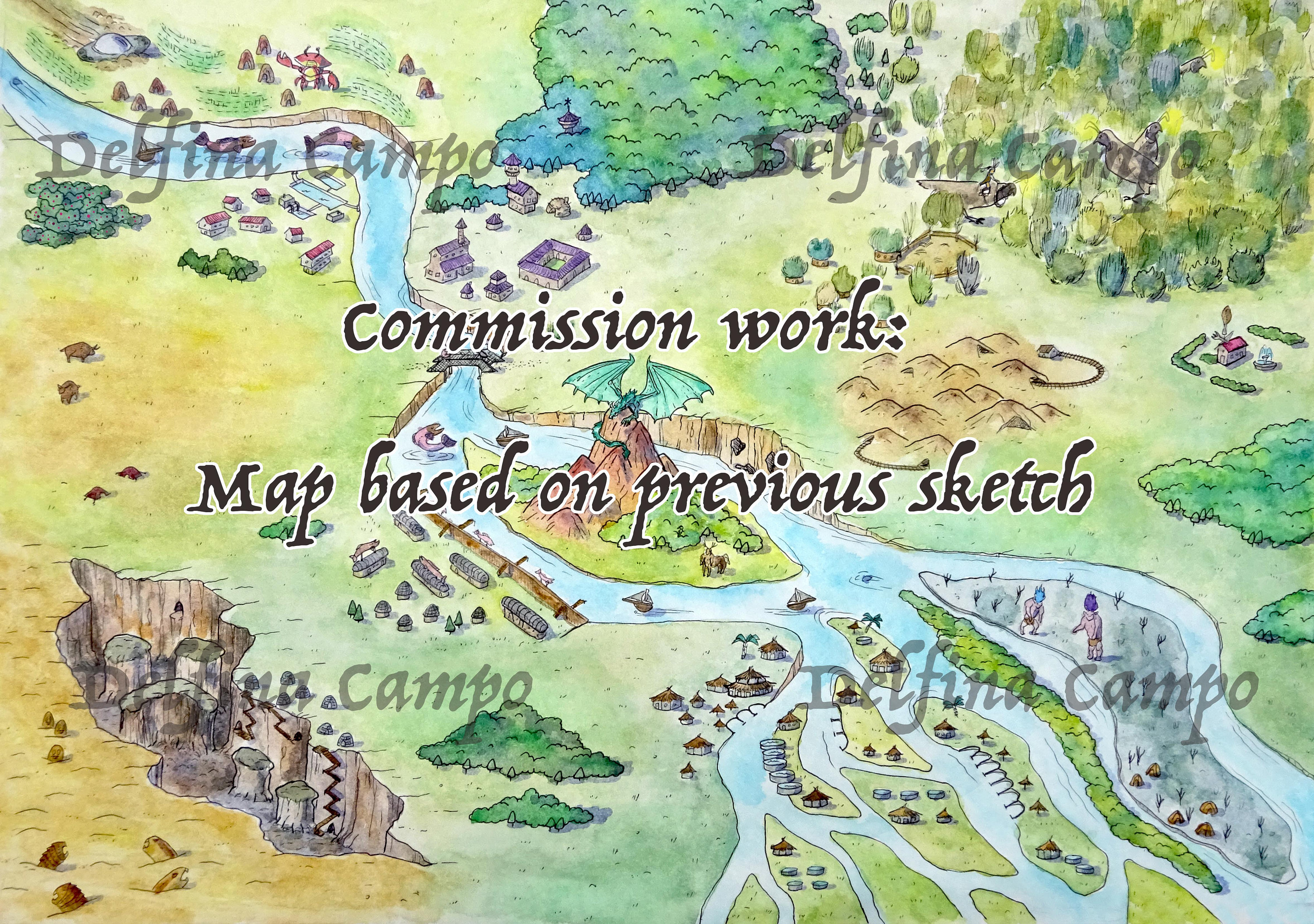 Custom Hand Drawn Map Commission - Digital - Etsy Australia