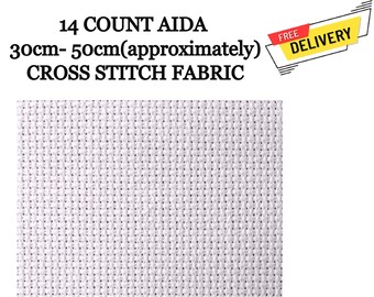 14 Count Aida 30cm-50cm (approximately) CROSS STITCH FABRIC