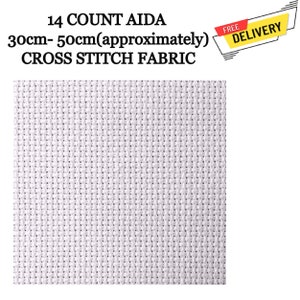 14 Count Aida 30cm-50cm approximately CROSS STITCH FABRIC image 1